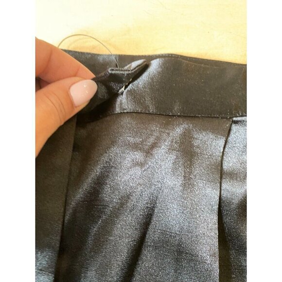 French Connection BNWT sz 10 pant "Adaline Satin Trousers" black women pleated - Picture 7 of 10
